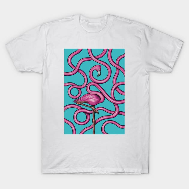 Flamingo Loops T-Shirt by Lopostudio